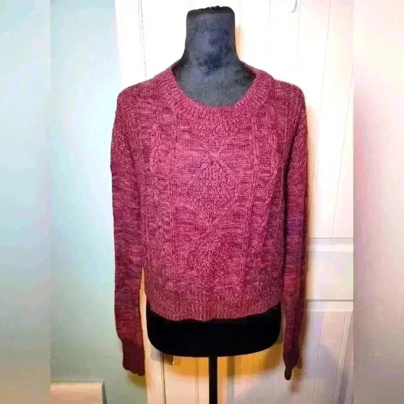 Red cropped knitted sweater by Arizona Jean  co size small. - Picture 1 of 6